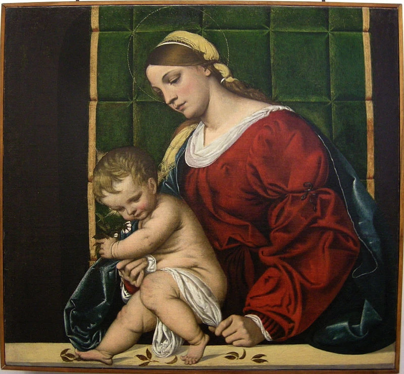 59 Alessandro Moretto Madonna con Bambino dettaglio Genova