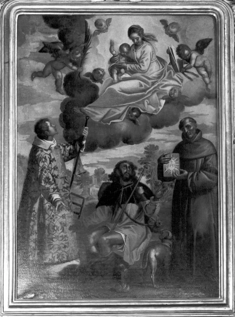  30-Madonna con Bambino, San Rocco, San Lorenzo e San Bernardino da Siena -Verolanuova-Brescia 