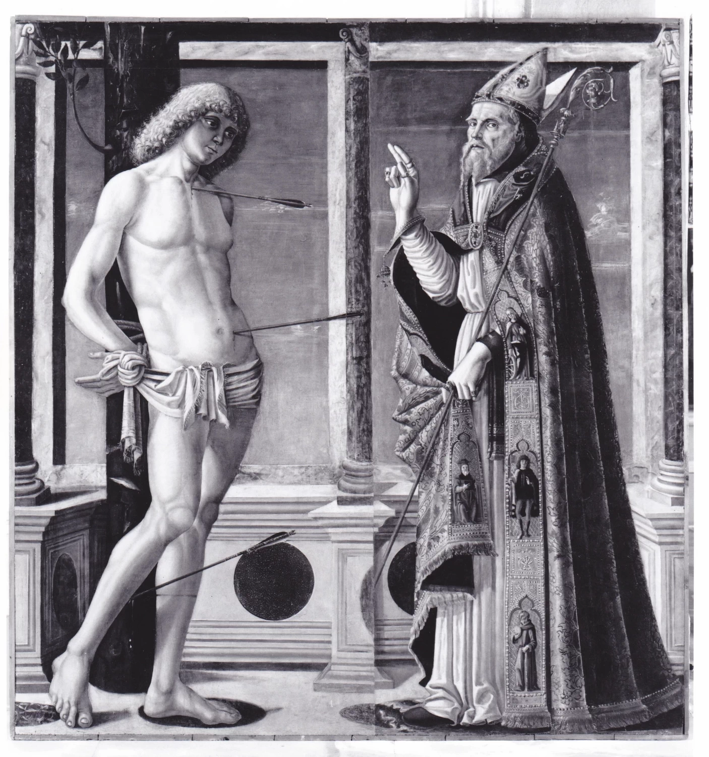 Bartolomeo Montagna 102 San Sebastiano e un santo vescovo Villa Camerini