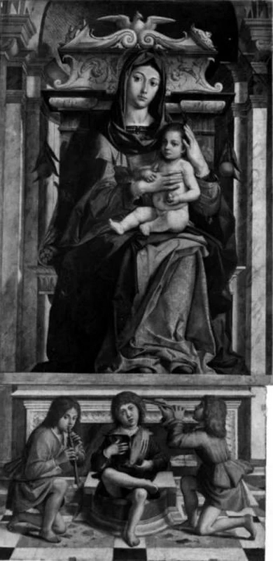 Bartolomeo Montagna 36 Madonna col Bambino e tre angeli musicanti Lione, Musée des Beaux Arts