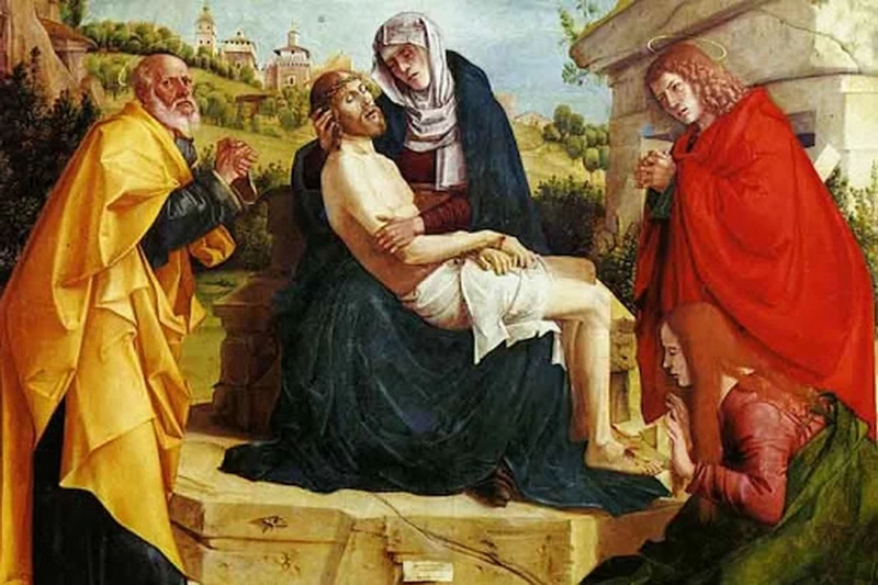 Bartolomeo Montagna 73 Pietà Vicenza, Santuario di Monte Berico, Vicenza dettaglio