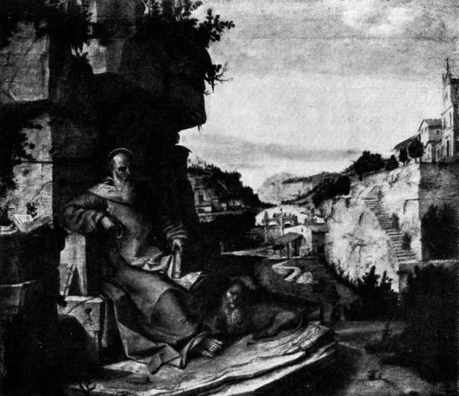 Bartolomeo Montagna 94 San Girolamo in preghiera nella grotta Milano, Pinacoteca Brera