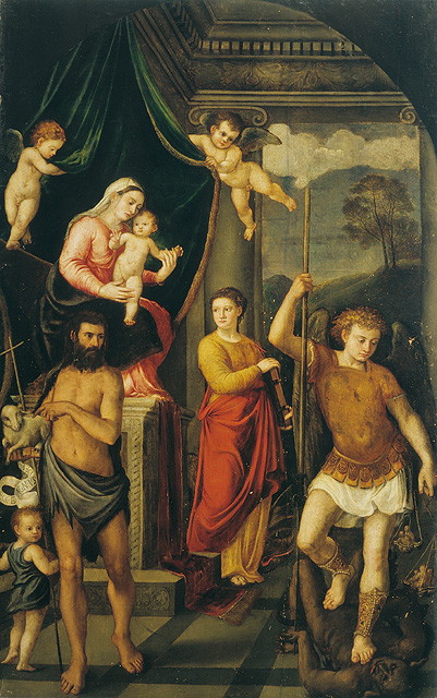 36-Muziano Girolamo da Brescia-Madonna in trono e Santi-Venezia