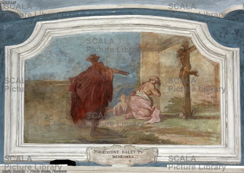  40-Il Perdono - affresco - Antonio Paglia - 1718 - Ospitaletto (Bs) chiesa parrocchiale di S. Giacomo Maggiore-archivio Scala