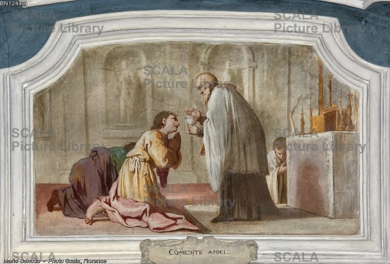 43-L' Eucarestia - affresco - Antonio Paglia - 1718 - Ospitaletto (Bs) chiesa parrocchiale di S. Giacomo Maggiore-archivio Scala 