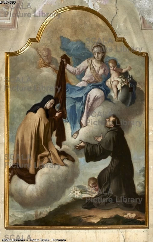 44-La Beata Vergine del Carmelo con Santa Teresa e San Francesco - olio su tela - Antonio Paglia - 1731 - Duomo di Rovato (Bs), chiesa parrocchiale-archivio Scala 