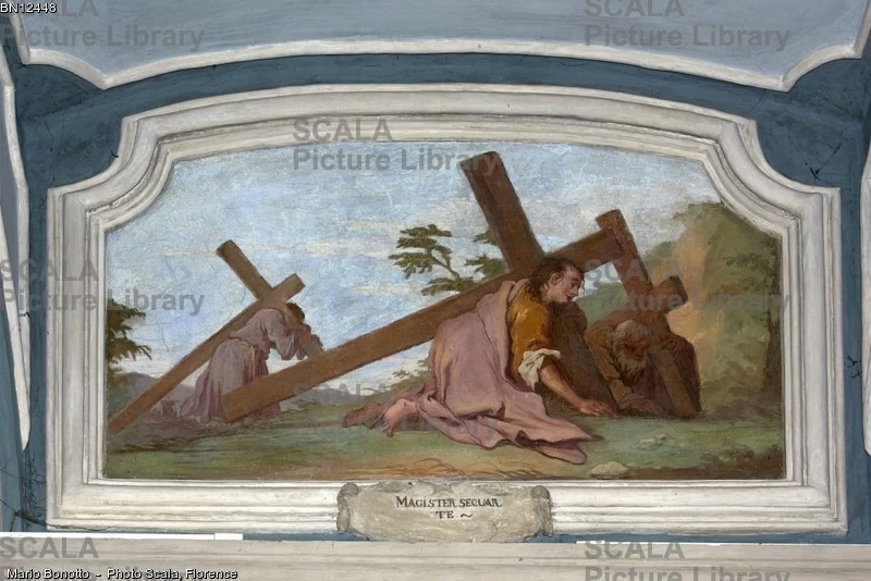 48-La Sequela di Cristo - affresco - Antonio Paglia - 1718 - Ospitaletto (Bs) chiesa parrocchiale di S. Giacomo Maggiore-archivio Scala