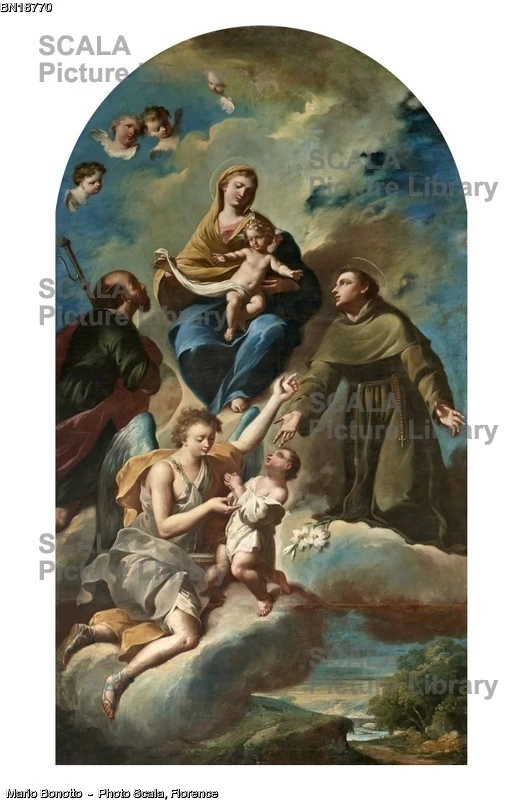  51-Madonna col Bambino con S. Giacomo e S. Antonio da Padova - olio su tela - Giuseppe Paglia - XVIII secolo - Corticelle (Bs), chiesa parrocchiale di S. Giacomo-archivio Scala