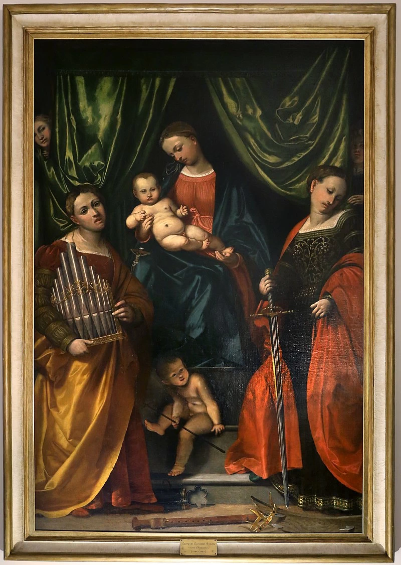 Il Romanino 121 Madonna col Bambino tra i ss. Cecilia, Caterina