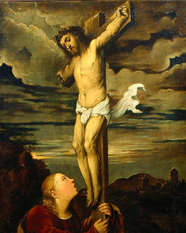 Il Romanino 250 Cristo in croce e Santa Maria Maddalena Pinacoteca Tosio Martinengo, Brescia