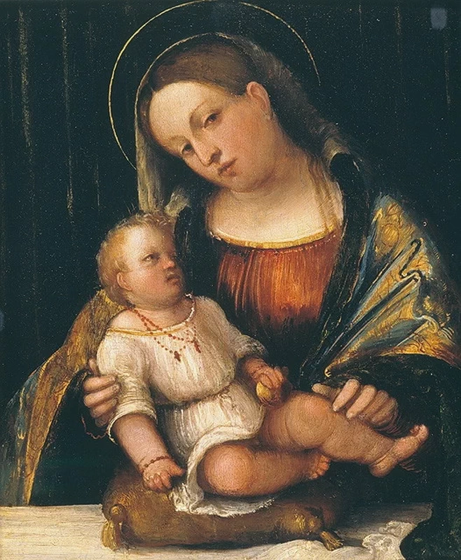 Il Romanino 388 Madonna col Bambino Gallerie dell'Accademia, Venezia attribuito