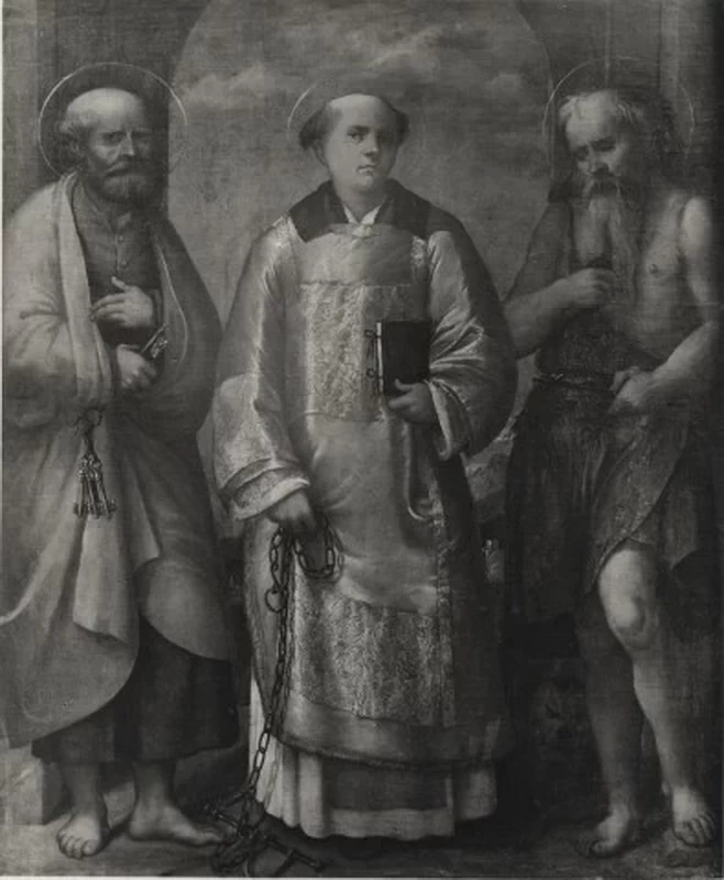 Il Romanino 462 San Pietro, san Leonardo e san Girolamo Brescia