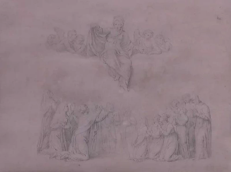 Giuseppe Teosa 29 Fanciulle davanti alla Madonna Pinacoteca Repossi. Chiari, Brescia