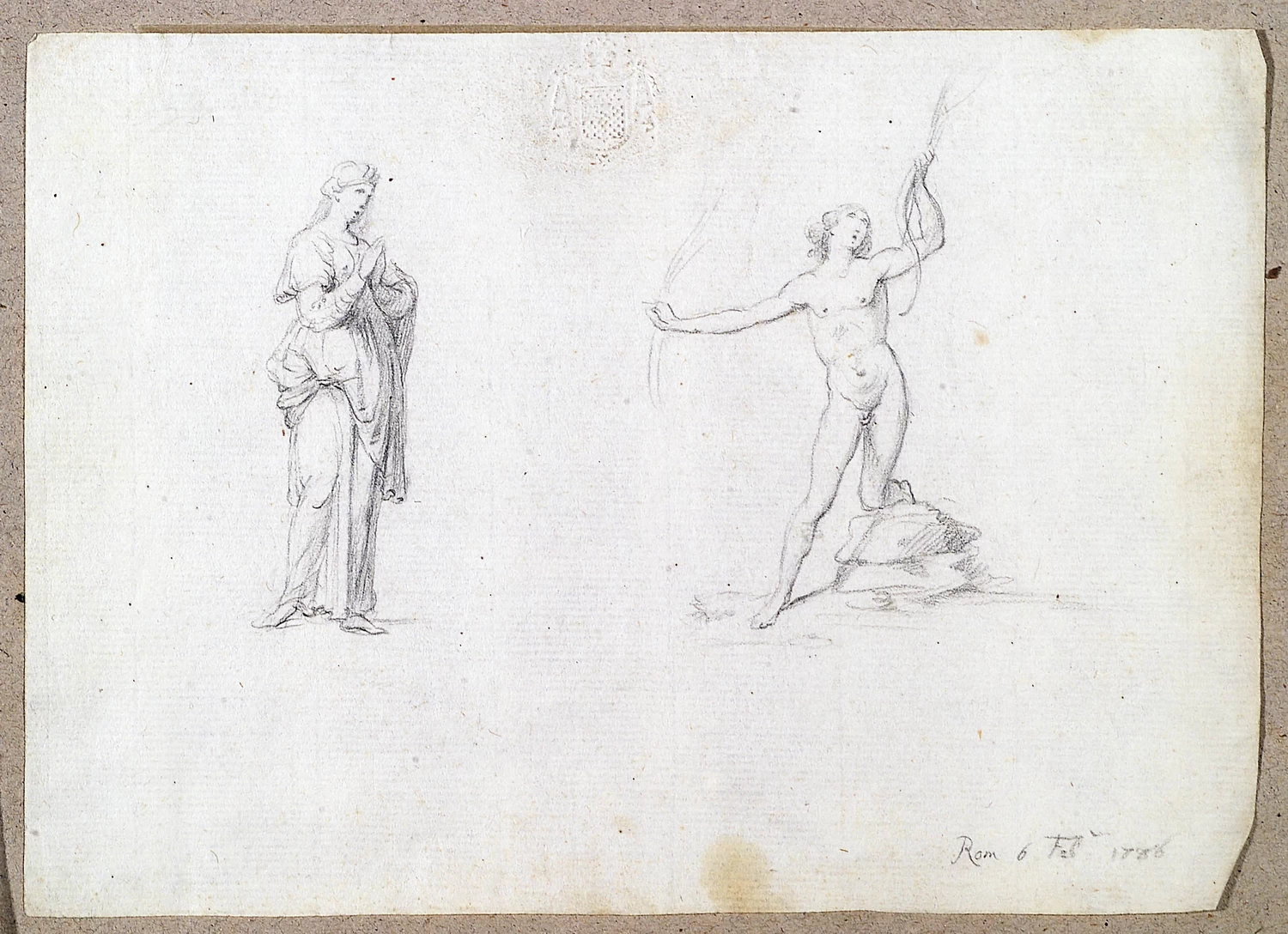Giuseppe Teosa 95 San Sebastiano e figura femminile che prega Istituto Centrale per la Grafica