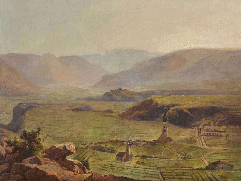 1840 Ignaz Stolz Vista di San Paolo verso Firmiano e lo Sciliar