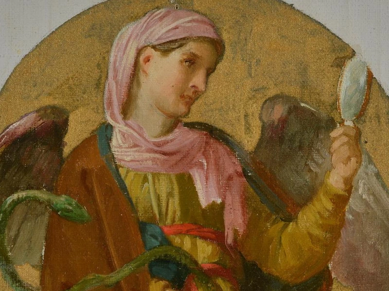 1835 Gaetano Marinelli Allegoria della Prudenza bozzetto per il Santuario della Madonna Del Monte a Genova