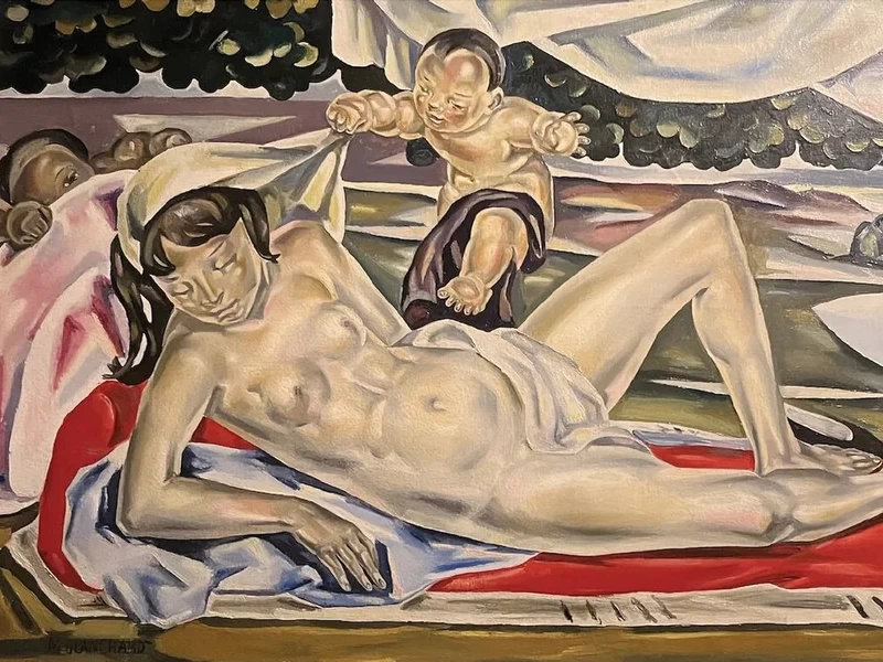 1881 María Blanchard Nudo Donna con bambini