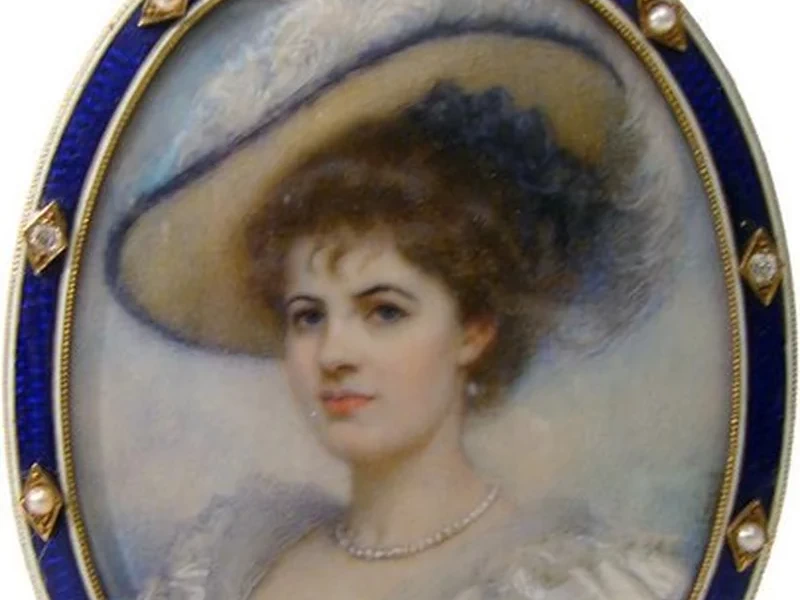 1854 Rosalie Maria Emslie Watson Ritratto in miniatura di giovane donna