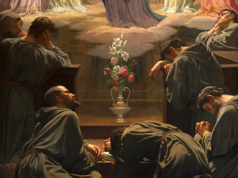 1838 Alessandro Franchi Apparizione della madonna ai sette santi fondatori, 1888 basilica di San Clemente in Santa Maria dei Servi
