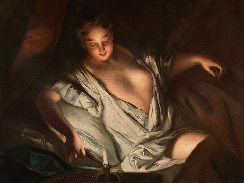 1651 Jean Baptiste Santerre Le Lever; Ritratto di una signora sdraiata