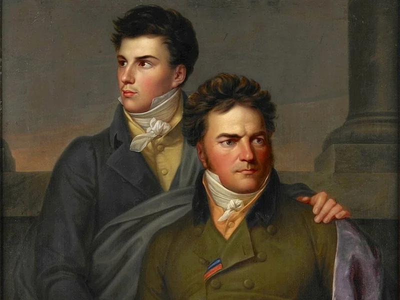 1820 Giuseppe Giacomo Battig Ritratto di Eustache Sanguszko con suo figlio Roman
