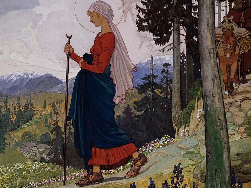1869 Maximilian Liebenwein La passeggiata della Vergine Maria sulle montagne Galleria austriaca di Belvedere