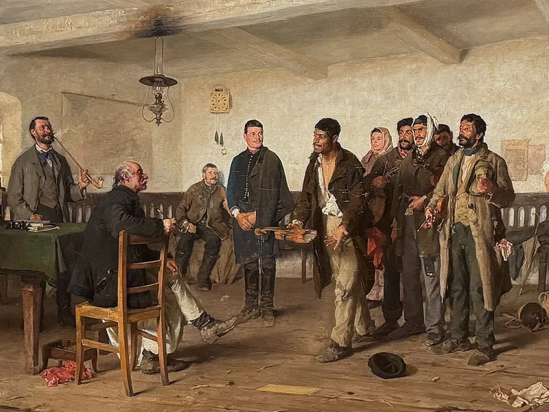 1855 Sándor Bihari Davanti al giudice, 1886