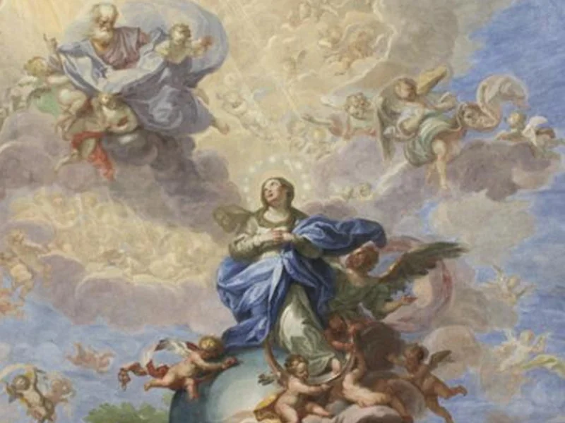 1742 Paolo Gerolamo Brusco Assunzione della Madonna con Eva che coglie il frutto proibito Savona