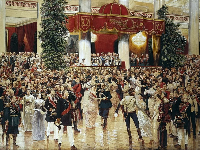 1866 Dmitry Kardovsky Ballo a San Pietroburgo Assemblea dei Nobili 1913
