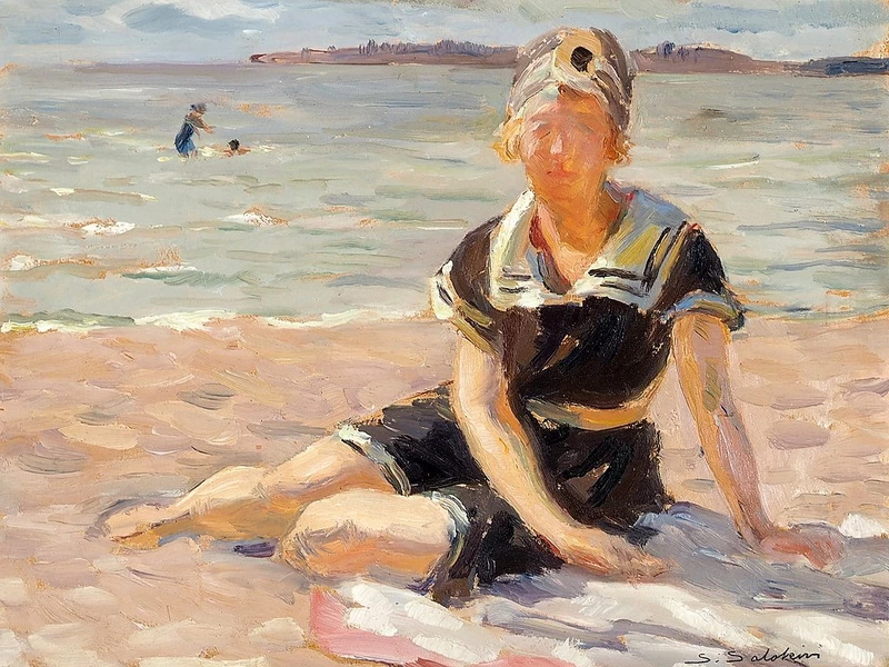 1886 Toivo Santeri Salokivi Su una spiaggia sabbiosa, 1923