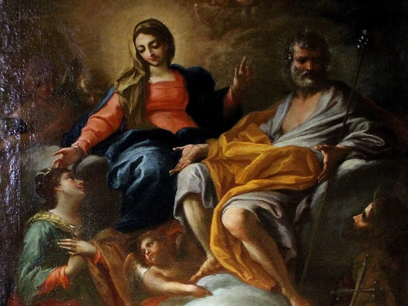 1680 Giovanni Domenico Piastrini La Vergine in gloria con San Giuseppe e i Santi Vittoria e Ranieri
