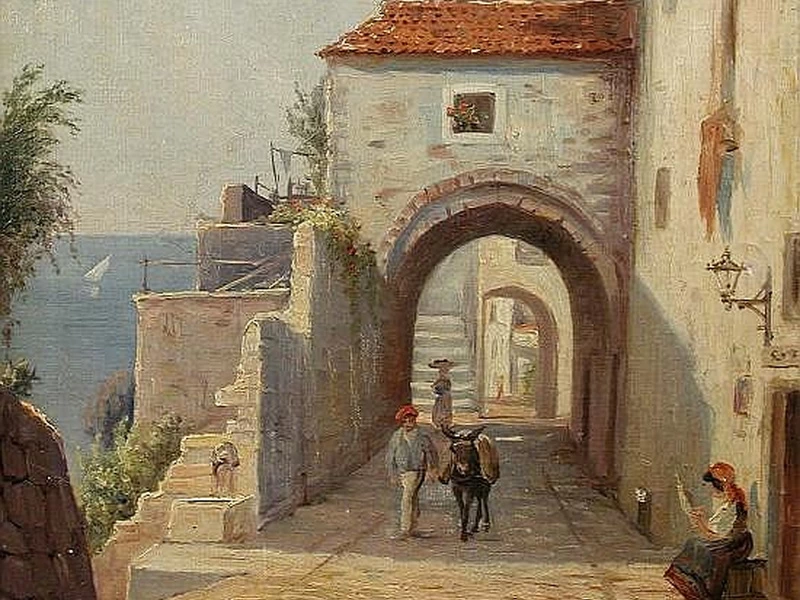 1875 Henrik Lund Veduta di San Remo