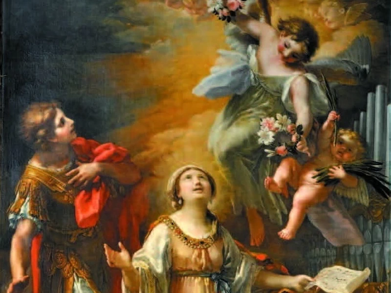 1709 Ludovico Stern Santa Cecilia e San Valeriano incoronati da un angelo Guidonia Montecelio, Roma