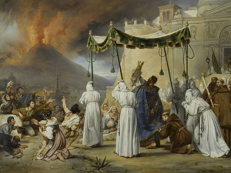 1791 Antoine Jean Baptiste Thomas Processione di San Gennaro a Napoli durante l'eruzione del Vesuvio, 1822