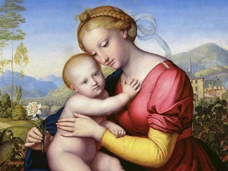 1802 Jakob Götzenberger Madonna con Bambino e pappagallo Städtische Galerie im Lenbachhaus und Kunstbau München