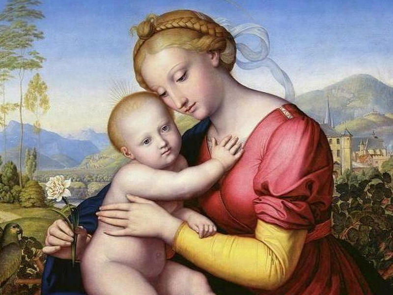 1802 Jakob Götzenberger Madonna con Bamino e pappagallo Städtische Galerie im Lenbachhaus und Kunstbau München