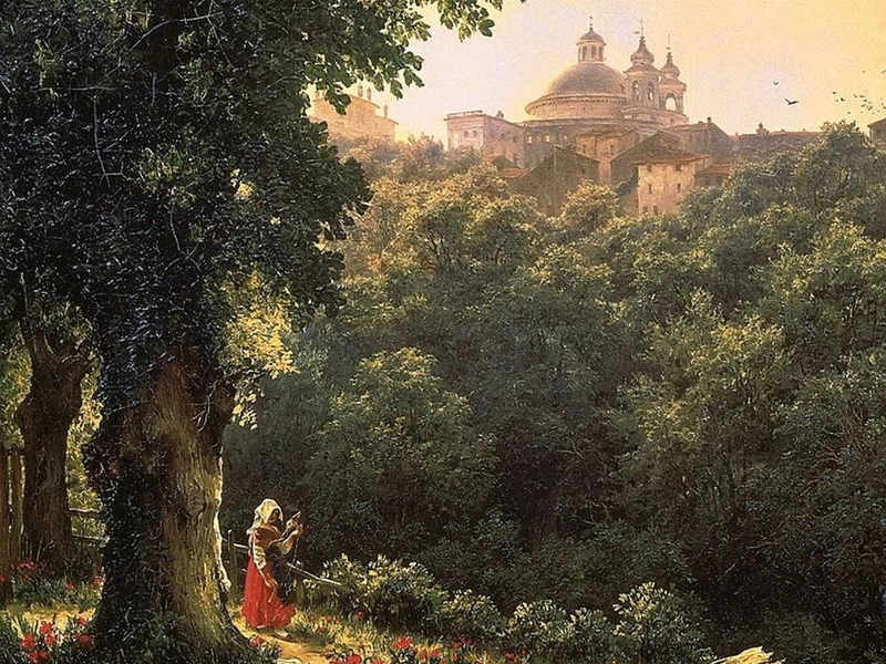 1811 Michail Ivanovič Lebedev Ariccia vicino a Roma, 1836, Museo russo, San Pietroburgo
