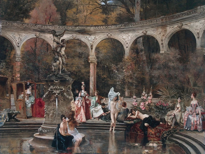 1856 François Flameng Il bagno delle dame di corte nel XVIII secolo Hermitage, San Pietroburgo