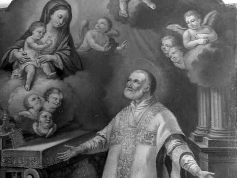 1691 Decio Frascadore San Filippo Neri ha la visione della Madonna con Bambino Moiano (BN)
