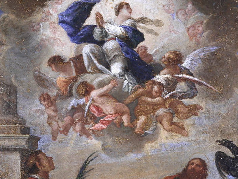 1627 Giacomo Cotta Madonna in gloria tra San Lorenzo e San Giovanni Evangelista Accademia Carrara, Bergamo