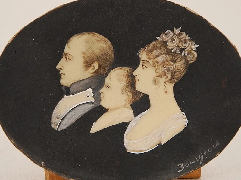 1759 Charles Guillaume Alexandre Bourgeois Ritratto di Napoleone, Maria Luisa d'Austria e il loro figlio
