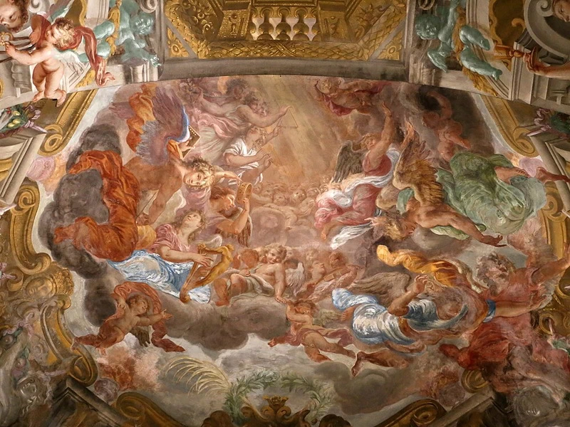 1653 Tommaso Aldrovandini Gloria di san Giacomo San Giovanni Evangelista (Parma)