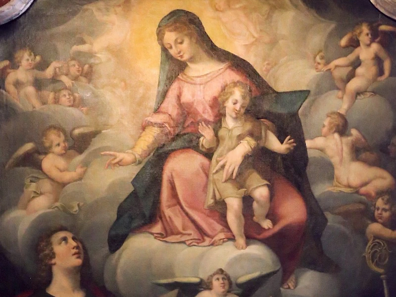 1551 Innocenzo Martini Madonna col Bambino tra i santi Giovanni Evangelista e Ilario Cappella di Sant'Ilario in Santa Maria della Steccata