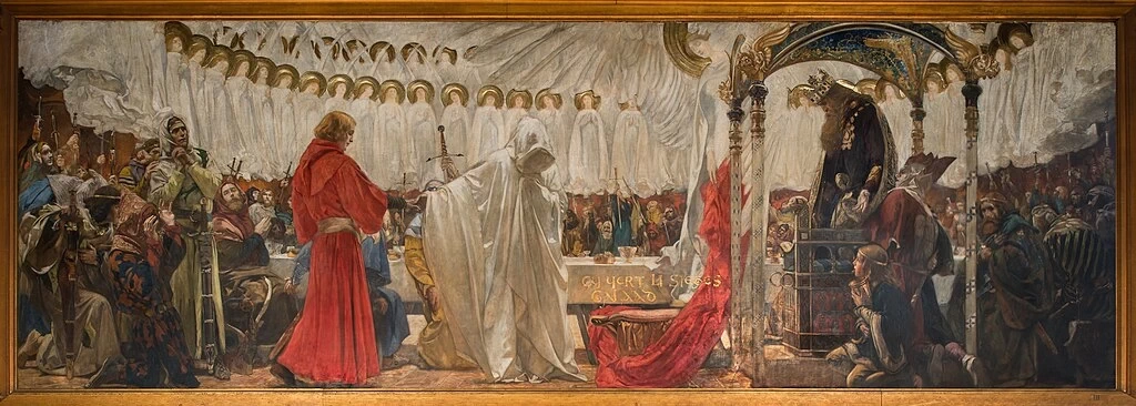 Edwin Austin Abbey 49 La ricerca e il raggiungimento del Santo Graal La tavola rotonda di Re Artù