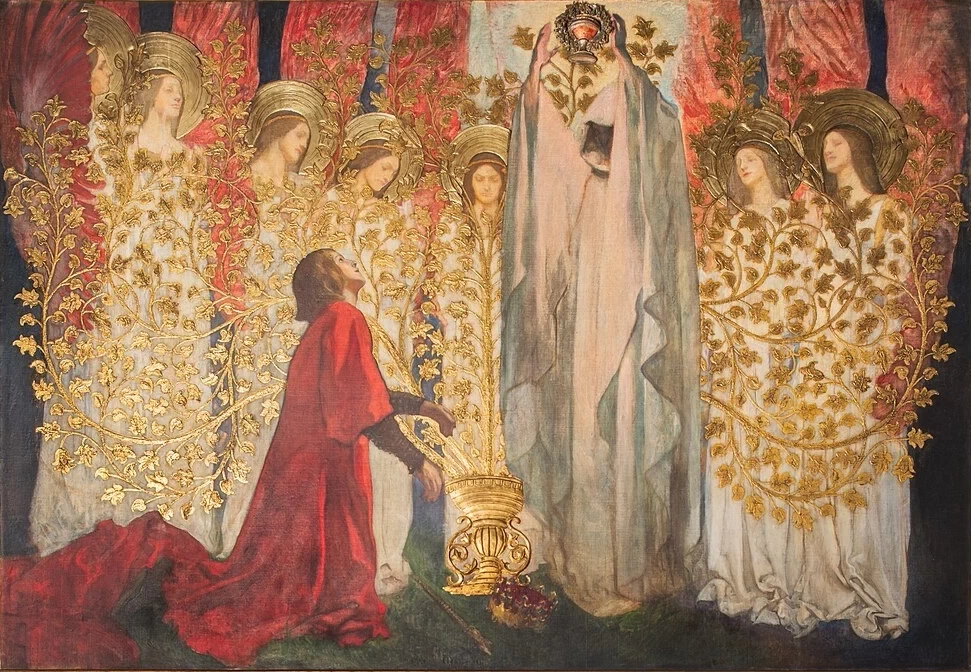 Edwin Austin Abbey 51 La ricerca e il raggiungimento del Santo Graal L'albero d'oro