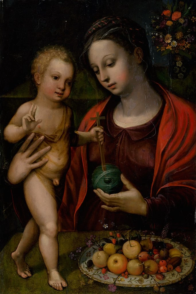 Pieter Coecke van Aelst 111 Madonna col Bambino a tavola Galleria Nazionale Slovacca, Bratislava