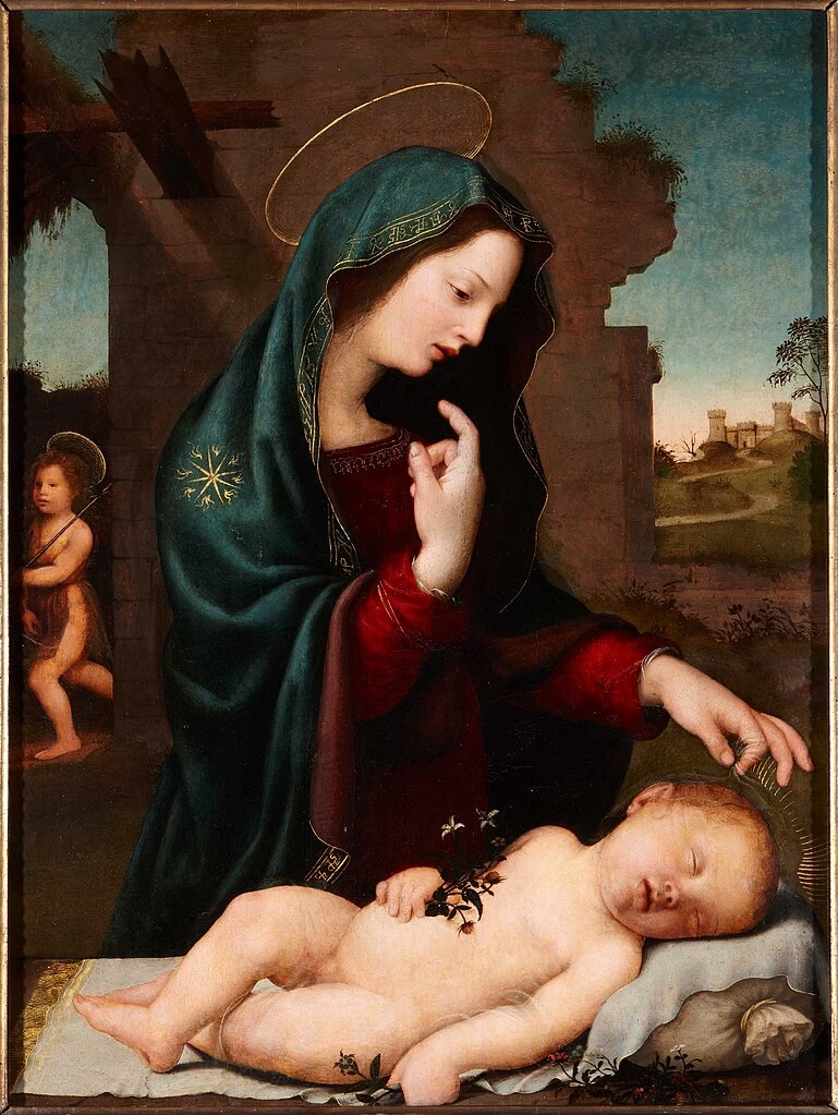 Mariotto Albertinelli 37 La Vergine contempla Gesù dormiente Fundación Casa de Alba, Dukes of Alba, Madrid