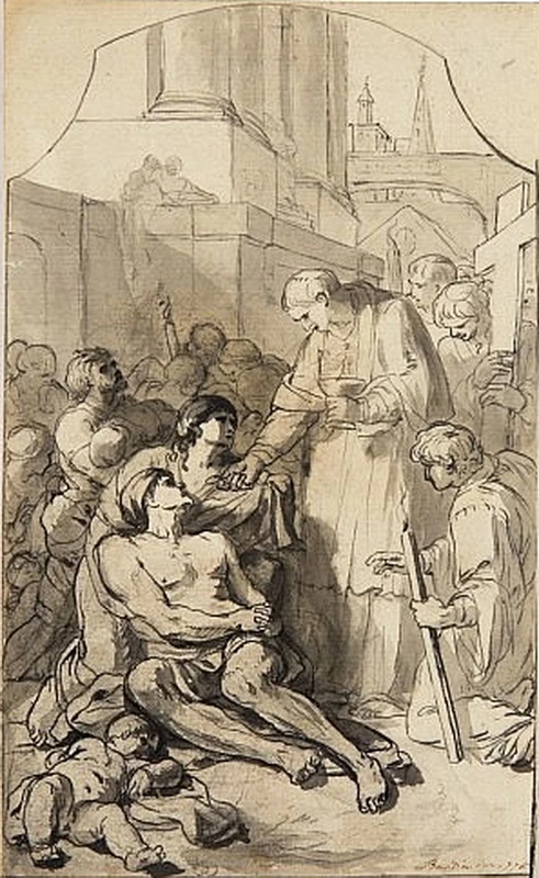 San Carlo Borromeo fa l'elemosina agli appestati