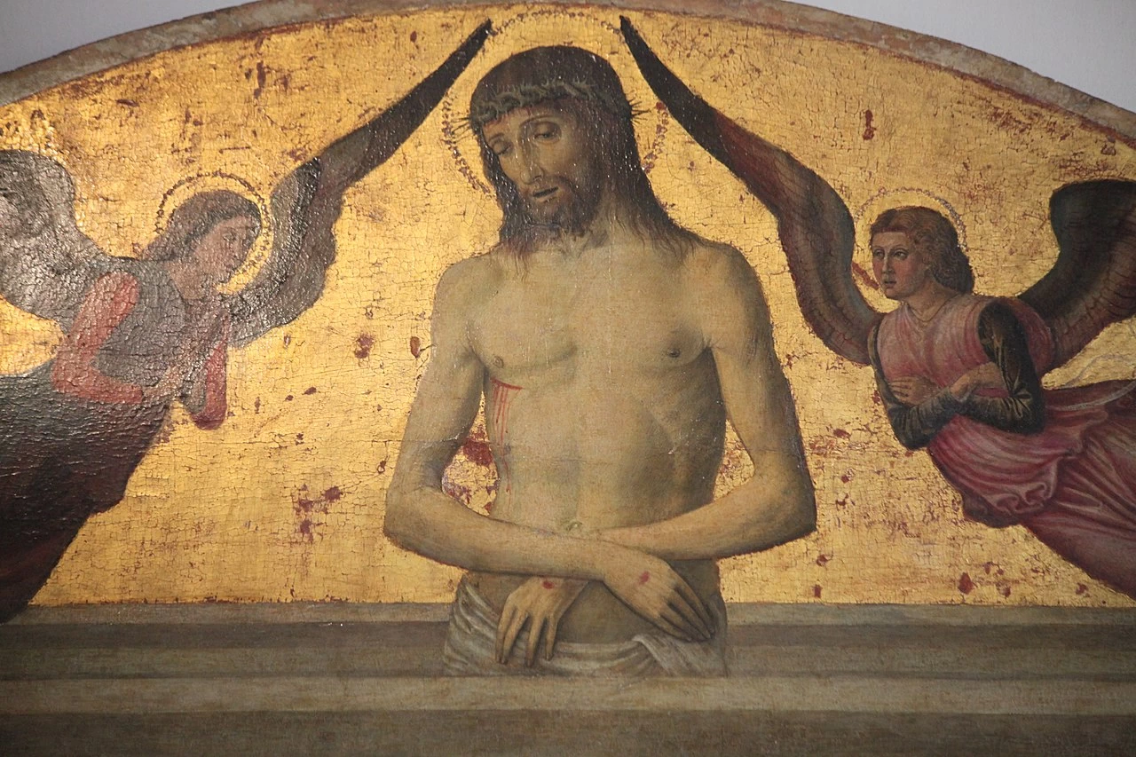 Trittico della Vergine con Bambino e Santi - dettaglio, di Jacopo Bellini, Gentile Bellini, Giovanni Bellini e collaboratori, Gallerie dell'Accademia, Venice