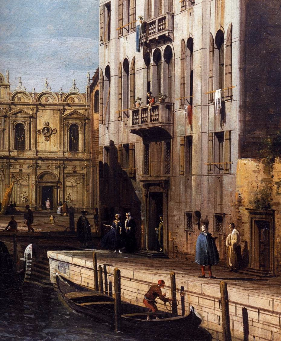 Bernardo Bellotto 60 Il rio dei Mendicanti e la Scuola Grande di San Marco Gallerie dell'Accademia, Venezia dettaglio 1